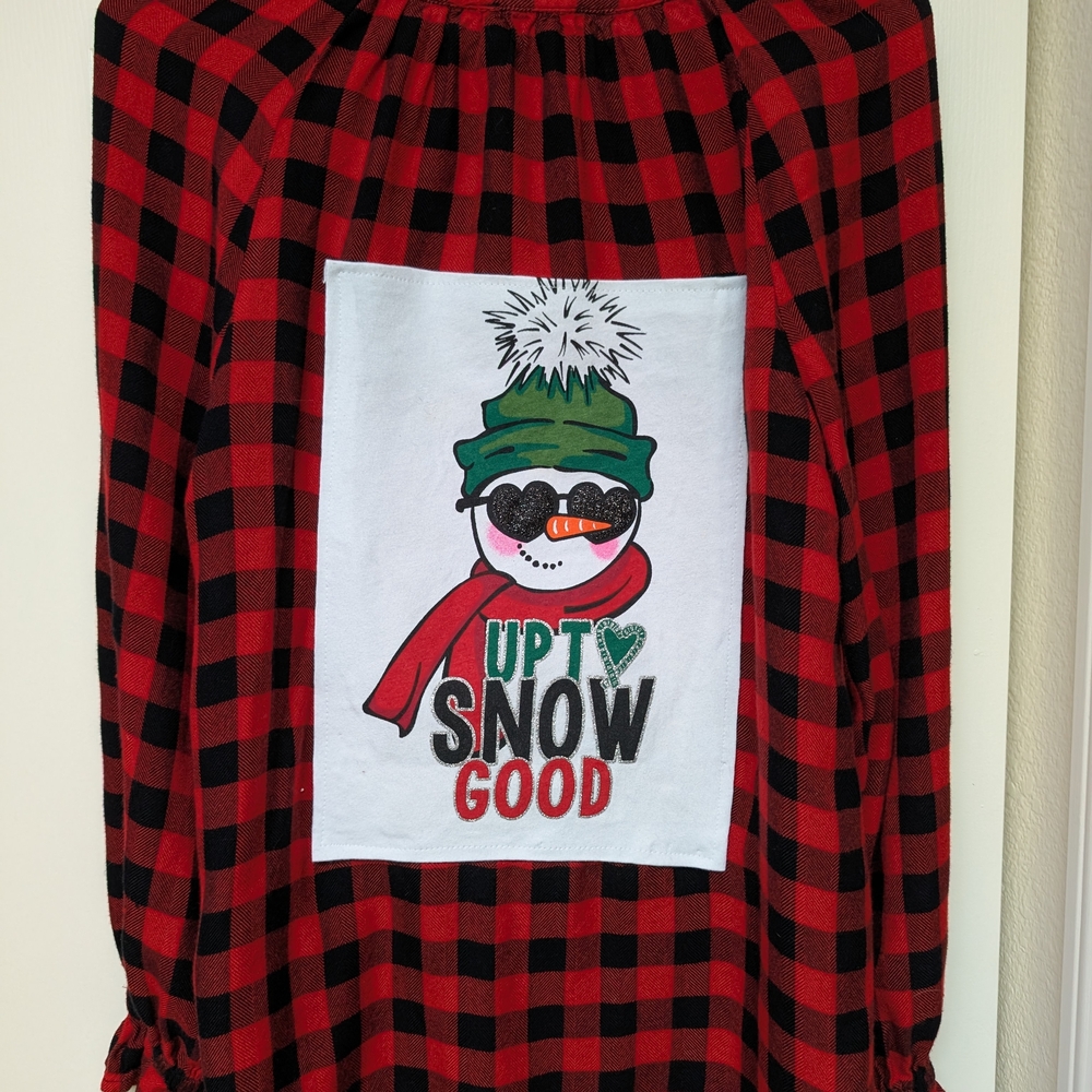 Snowman Upcycled Flannel Shirt